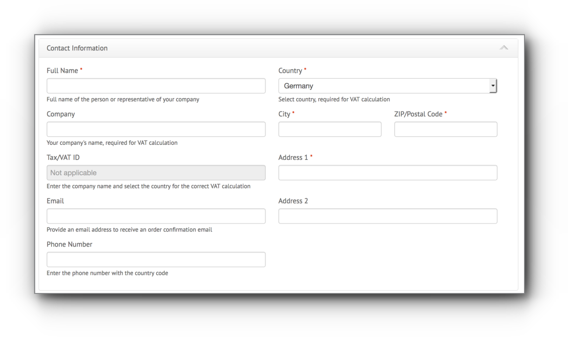 Licensee billing information